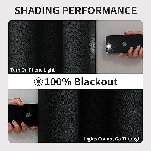Joydeco Blackout Curtains 120 Inches Long 2 Panels Burg, Room