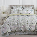 FADFAY Queen 100% Cotton Duvet Cover Set 3 Pieces Sage Green Paisley