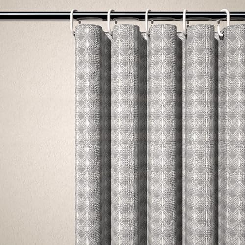 Waffle Shower Curtains for Bathroom Grey, Polyester Shower Curtain