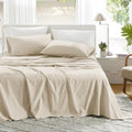 Comfort Spaces 100% Cotton Percale Sheets Twin Sheet Set 3 Pcs, Cream