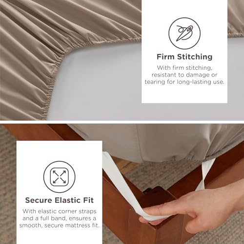 Bedsure Deep Pocket Queen Sheets Set - Fits Mattresses Up to 21 Inches