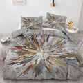 Abstract Duvet Cover Queen, Colorful Bedding Set, Modern Art Comforter