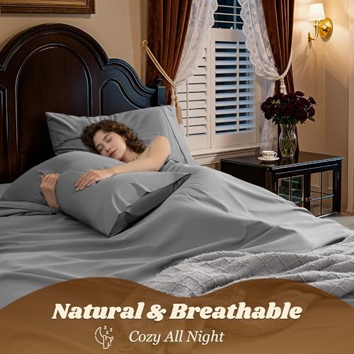 LBRO2M 100% Egyptian Cotton Sheet 1000 TC, Durable 16” Deep Pocket