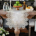 ARTABLE Stone Grey Lace Table Runner Macrame Dresser Scarf