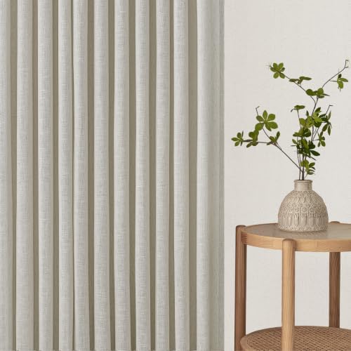 Topfinel Light Grey Pinch Pleated Linen Curtains 105 Inch Length 2