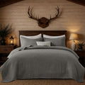 DOWN HOME King Quilt Bedding Set with Shams, Vintage Washed Soft