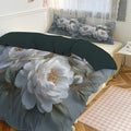 Duvet Cover Set King, 3D Luxury Floral Relief Brushed Microfiber
