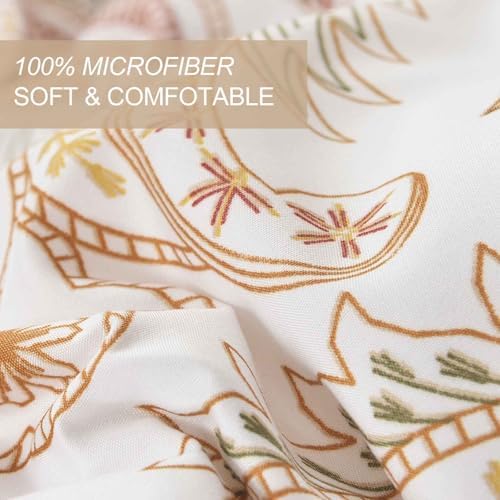Nanko Paisley Duvet Cover Set King Size, Tan Taupe Classy Boho Damask