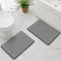 Bcoimo Bath Rug Mat Sets, 2 Piece Extra Soft Chenille Gray Bathroom