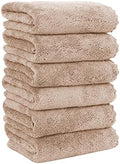 MOONQUEEN 6 Pack Premium Hand Towels - Quick Drying - Microfiber Coral