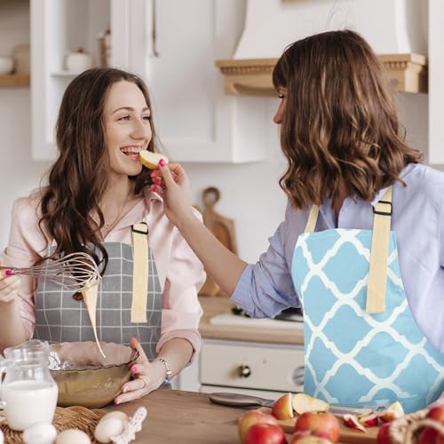 2 Pieces Aprons for Women with Pockets, Cotton Linen Waterproof