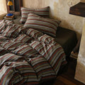 Striped Duvet Cover Set Linen Cotton,King(104"x90"),Multicolor Stripes