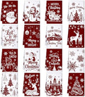 Bencailor 16 Pcs Christmas Kitchen Towels, Red White Dish Cloths