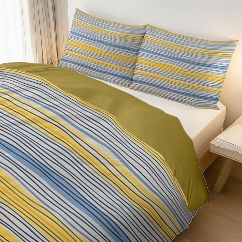 Duvet Cover Queen, Reversible Printed Comforter Cover Set Minimalism