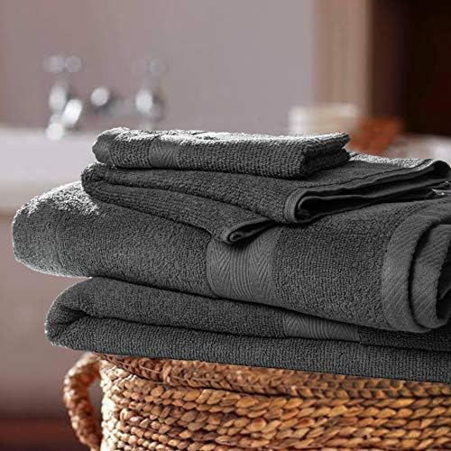 BOUTIQUO 8 Piece Towel Set 100% Ring Spun Cotton, 2 Bath Towels 27x54