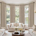 MIULEE Taupe Back Tab Linen Curtains 4 Panels 42W x 96L