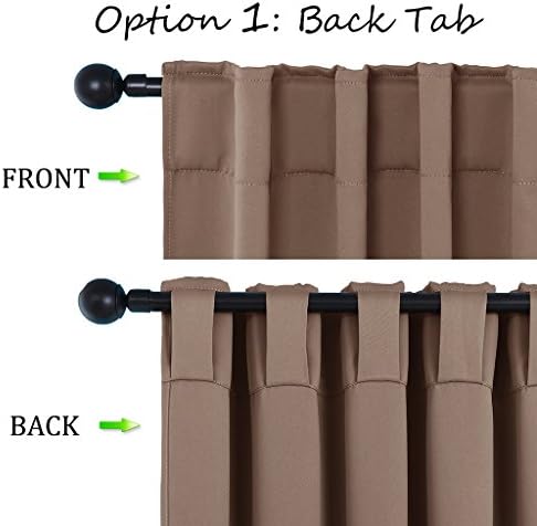 Room Darkening Blackout Back Tab Curtains Thermal Insulated Panels for