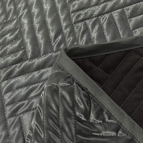 NTBAY Twin Satin Quilt Set, 2 Piece, Grey