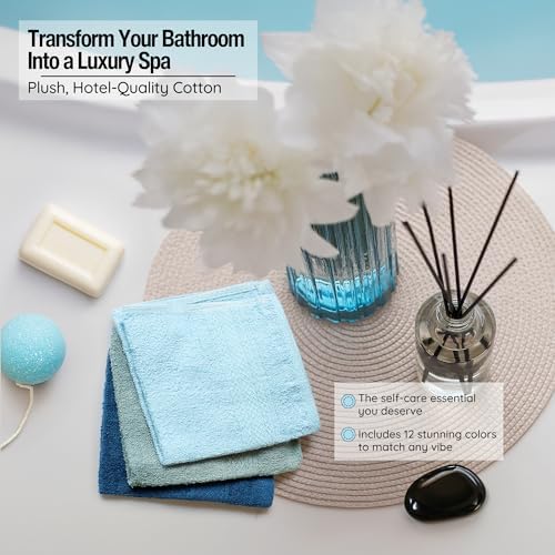 Extra Soft Wash Cloths, 13"x13" Wash Rags, Washcloths 12 Pack