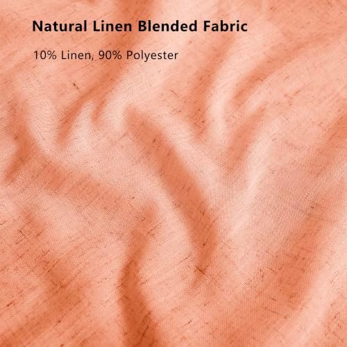 Linen Blended Sheer Curtains & Drapes - 96 Inches 2 Panels Set