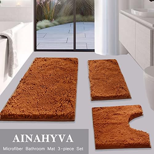 Bathroom Rugs Chenille Bath mat 3 Piece Set, Super Absorbent, Strong