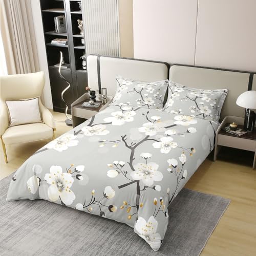 Feelyou Vintage Flowers Duvet Cover 100% Cotton Queen Size Boys Girls