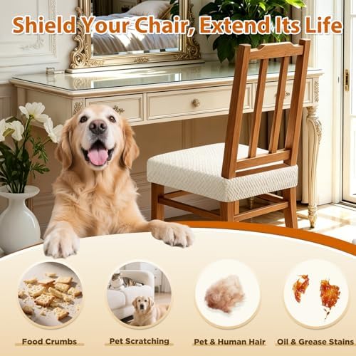 Dioxide Chair Covers for Dining Room Chairs,Chair Seat Covers (4PC)