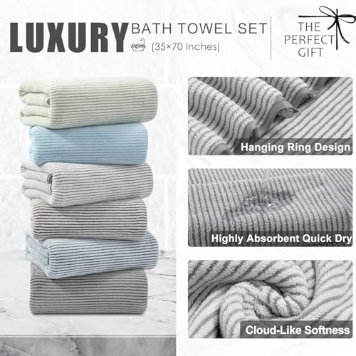 4 Piece Bath Towel Set 35"x70"Oversized Bath Towel for Bathroom Ultra