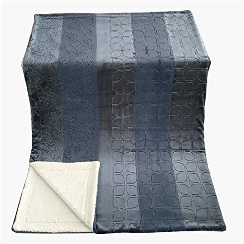 Tache Sherpa Throw Blanket for Couch Gray Elegant Embossed Super Soft
