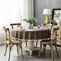 Linen Round Tablecloth Waterproof Wrinkle and Stain Resistant Washable