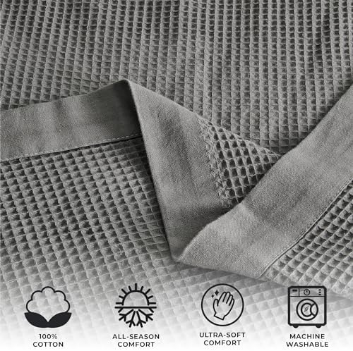 Great Bay Home 100% Cotton Blanket for King Size Bed | Lightweight and