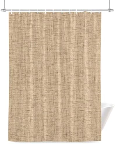 Minimalist Beige Shower Curtain for Bathroom Rustic Neutral Modern