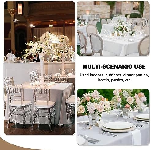 Fitable 6 Pack White Square Tablecloths 70x70 Inch for 2-4 Ft Tables