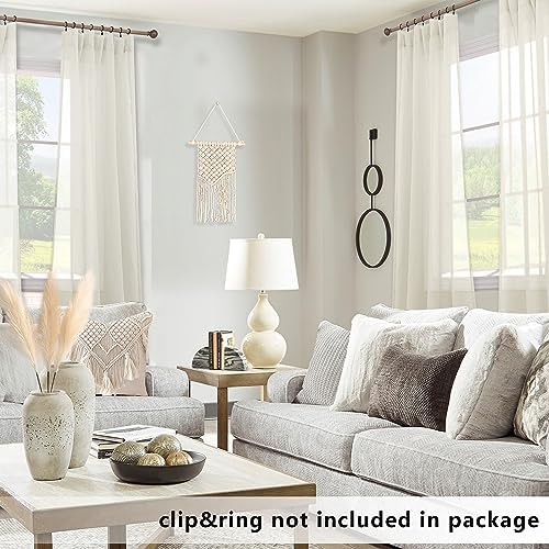 KOUFALL Cream Beige Sheer Curtains 63 Inch Length for Living