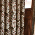 Beige Floral Jacquard Blackout Curtains 72 Inches Long 1 Panel for