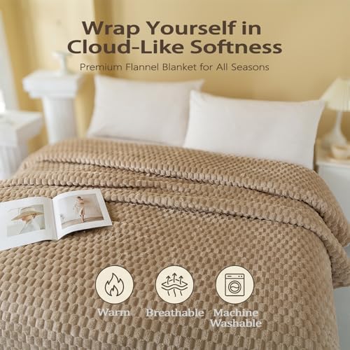 Super Soft Fuzzy Plush Blanke, Warm Fluffy Fleece Blanket for Bed