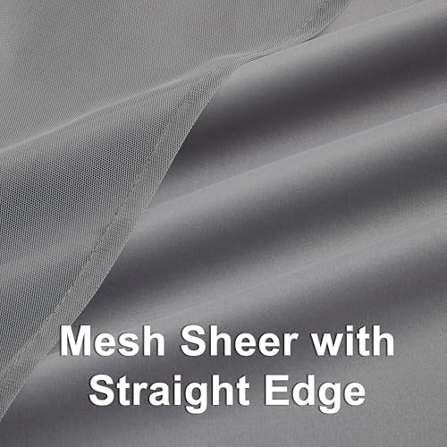Bujasso Grey 90% Blackout Curtains with Sheer Overlay Mix and Match