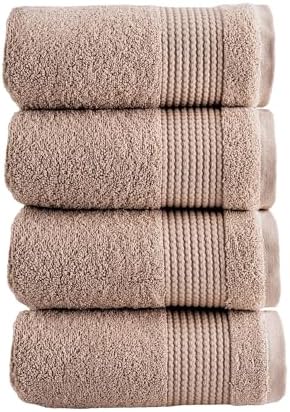 HALLEY Turkish Cotton Towels (4-Pack) Super Soft Quick Absorbent 100%