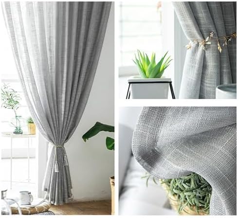 Beydodo Panel Curtains 63 Inch Length, Semi Sheer Privacy Curtains for