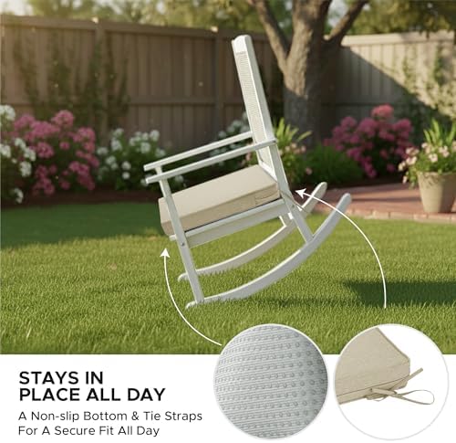 Outdoor Chair Cushions, Set of 6, 19 x 19 Inch, Beige