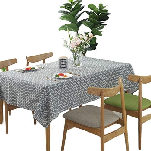 meioro Grey Farmhouse Table Cloth Rectangle Cotton Linen Nordic Twill