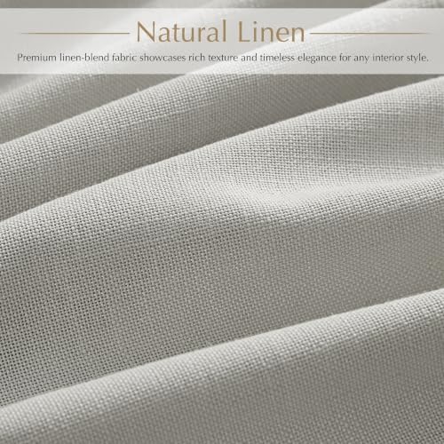Grey Pinch Pleated Linen Curtains 108 inch Length 2 Panels for Living