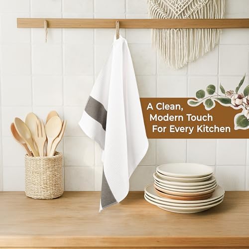 American Soft Linen Dish Towels, 100% Cotton Dish Cloths for Kitchen