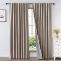 Blackout Curtain for Bedroom Rod Pocket(W52 x L108,Light Beige)