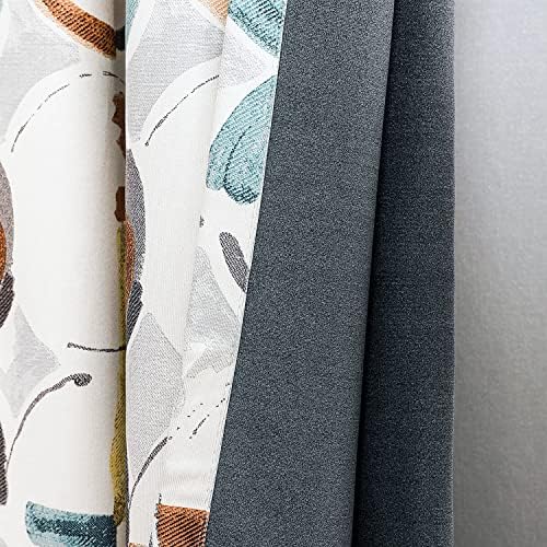 VOGOL Abstract Geometric Blackout Curtains, Grommet Top, 52 x 63, 2