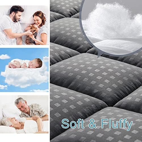 HYLEORY Queen Mattress Pad Quilted Fitted Mattress Protector Cooling