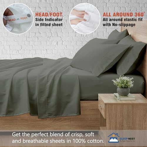 SLEEPNEST King Size Sheets Set 4 PC Hotel Luxury, Soft, Cooling Bed