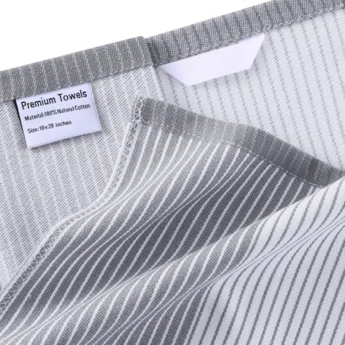 Homaxy Premium 100% Cotton Kitchen Towels 18"x28", 6 Pack, Grey