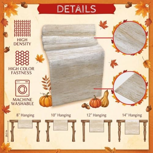 Cream Wooden Table Runner 108 Inch Long Dresser Scarves Linen