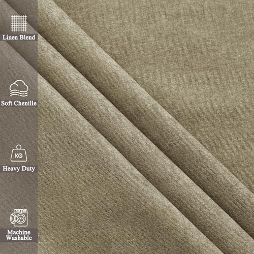 Fcosie 100% Blackout Chenille Curtains 72 Inch Length, Thermal